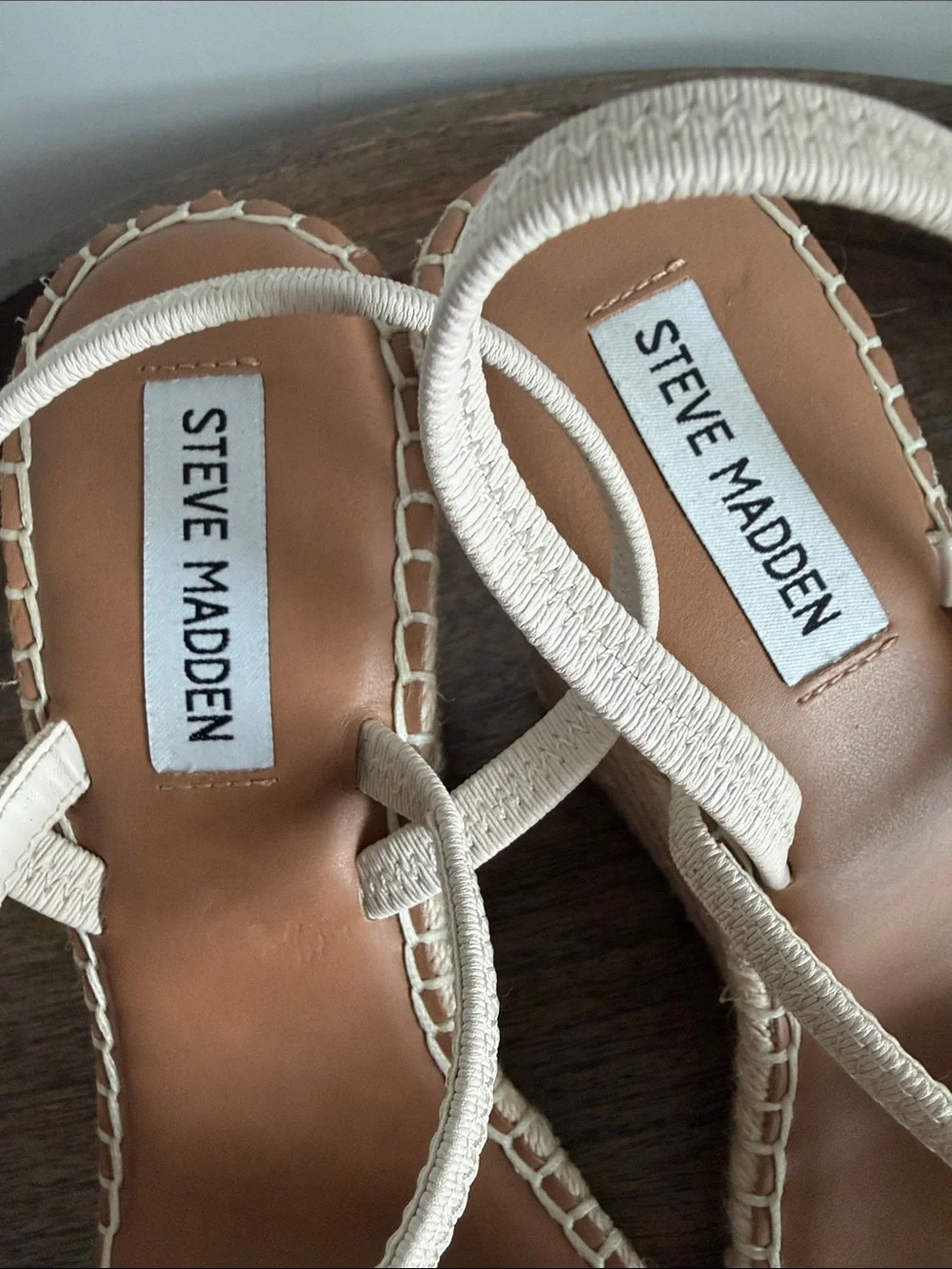 Steve Madden Neutral Snake-Print Espadrille Wedge Sandals